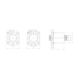 TPC Mechatronics RSFNU Series Ball Screw Nut (NU-Type, Single Flanged)