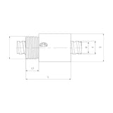 TPC Mechatronics RSMA Series Threaded-Mount Ball Screw Nut (Without Flange)