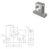 WON ST WK Shaft End Supports (Flat Mount, Shaft 10-40 mm)