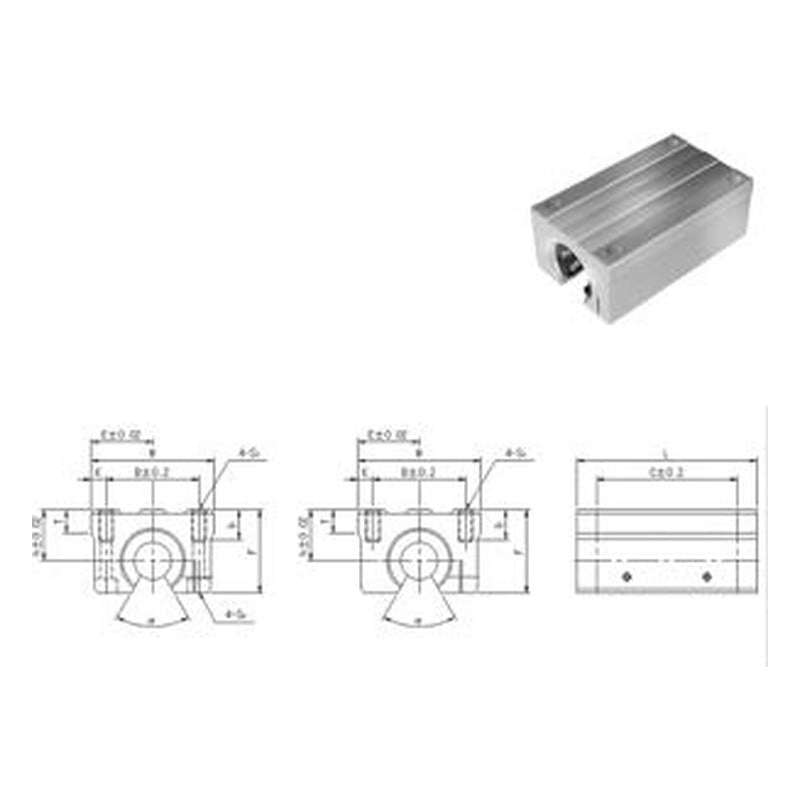 WON ST Super Ball Bushing Block CSOW-A Series, Europe Series Double Open Clearance Adjustable Type
