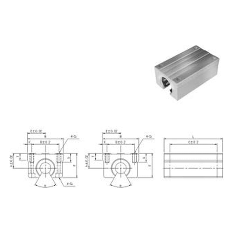 WON ST Super Ball Bushing Block CSOW Series, Europe Series Double Open Type
