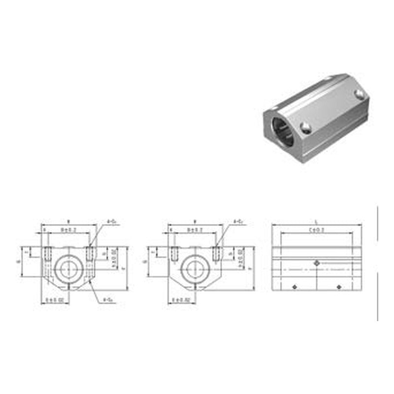 WON ST Super Ball Bushing Block CSW-A Series, Europe Series Double Clearance Adjustable Type