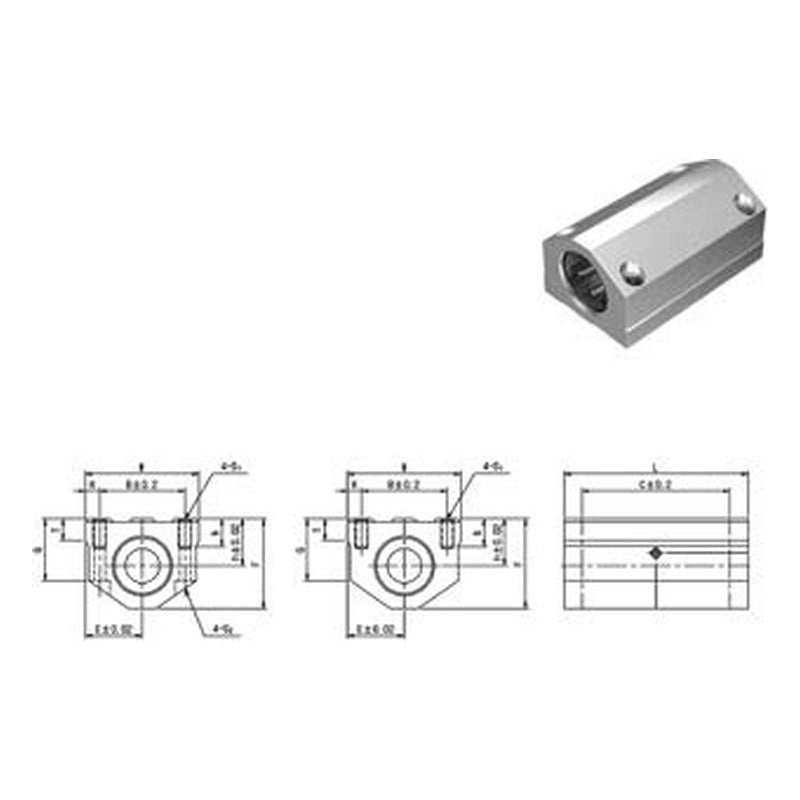 WON ST Super Ball Bushing Block CSW Series, Europe Series Double Closed Type