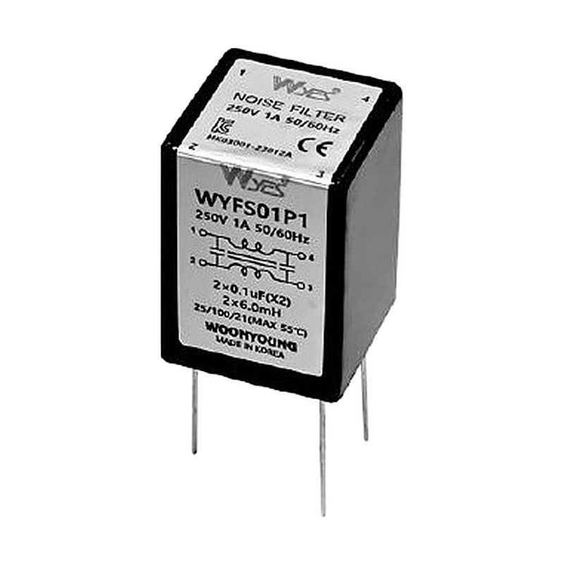 Woonyoung WYFS-P1 Series Single-Phase PCB-Mount Noise Filter, 250 VAC