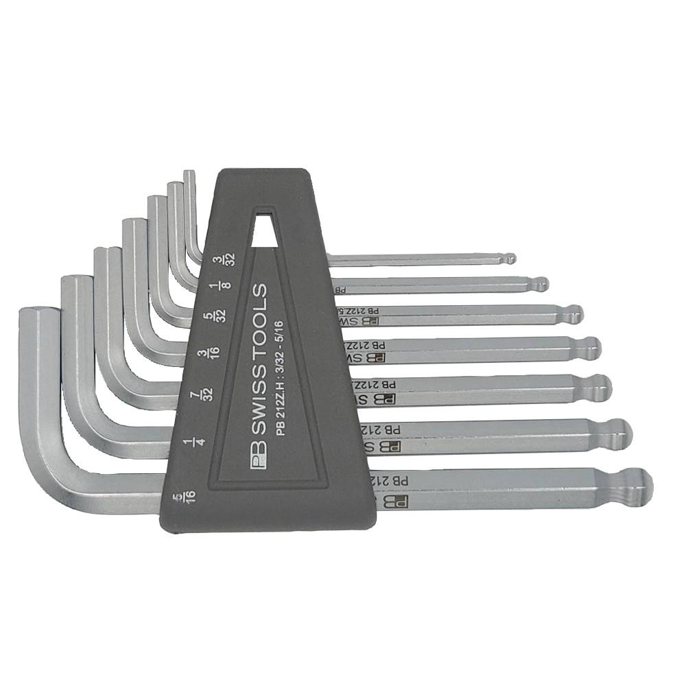 [PB Swiss Tools] — Ball End Hex L-Key Set Short Inch 212.ZH CN