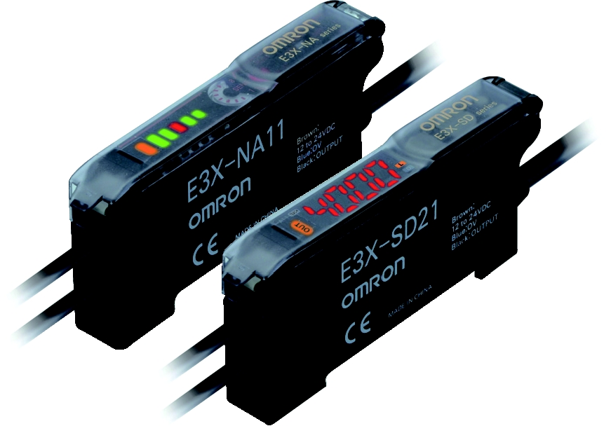 [OMRON] — E3X-NA V-Type Water-Resistant Fiber Amplifier (IP66, M8 Connector)