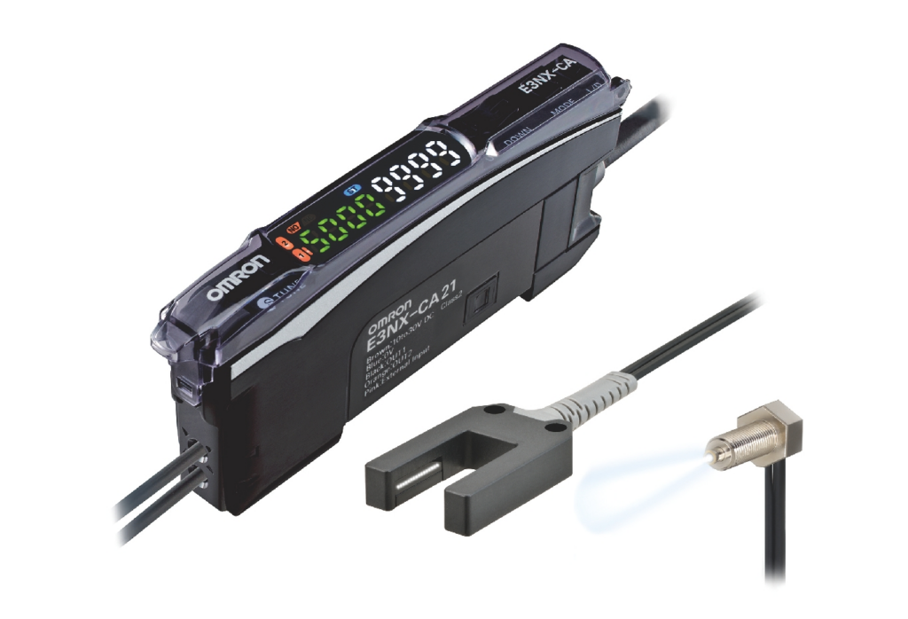 [OMRON] — E3NX-CA High-Function Color Fiber Amplifier (Multi-Output + External Input, AND/OR Logic)