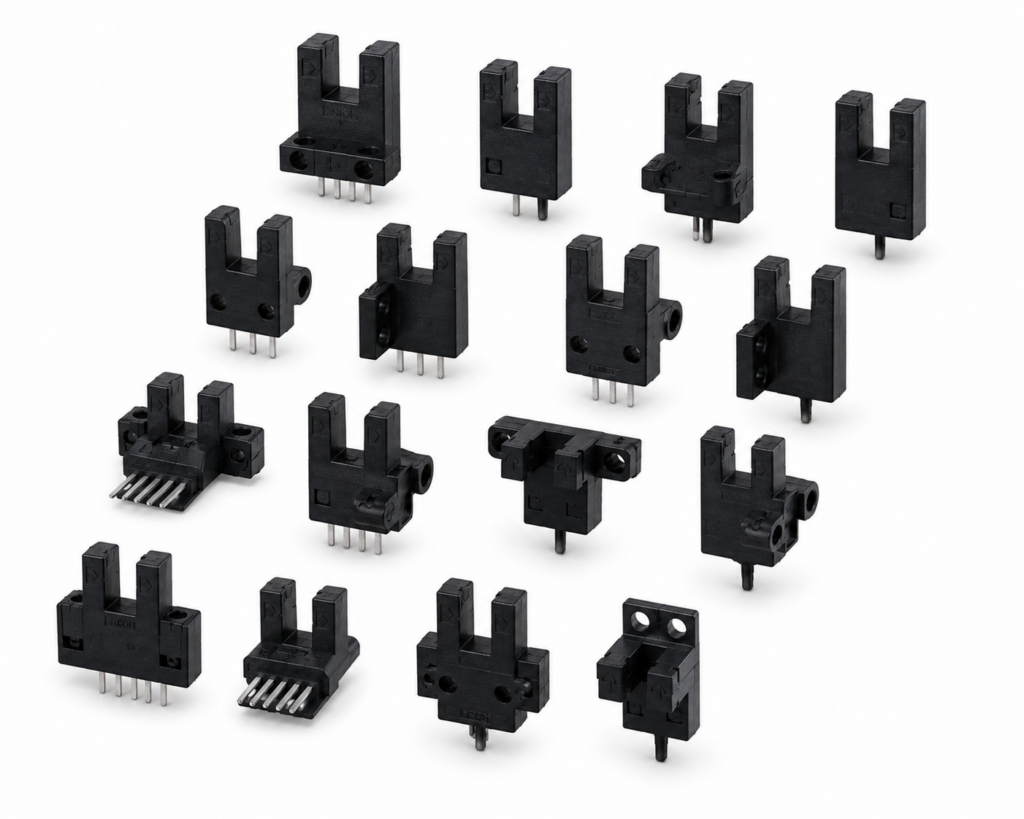 [OMRON] — EE-SX47 / EE-SX67 Slot-type Photomicrosensor (5mm Slot, NPN/PNP, 8 Shapes, Connector/Pre-wired)