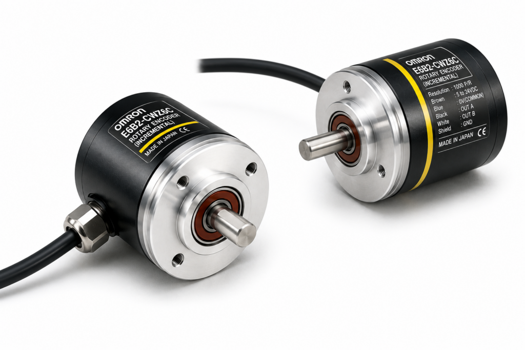 [OMRON] — E6F-A Absolute Rotary Encoder (Gray, NPN, Pre-wired, 12~24VDC, 60mm)