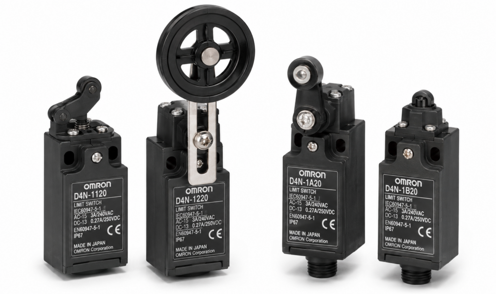 [OMRON] — D4N General-purpose Limit Switch (2-contact, Fork/Cat whisker/Plastic rod, G1/2+M20)