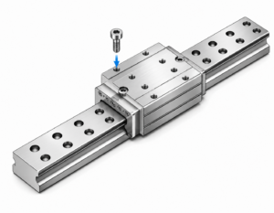 [THK] — SRW-LR Wide Rail Roller Retainer LM Guide Block (Super High Rigidity, 2-row Rail Holes)